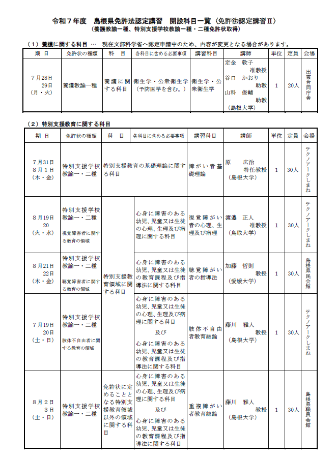 開設科目２