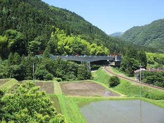 ＪＲ山口線津和野駅側から見た５号橋写真