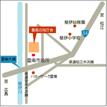 雲南合同庁舎周辺地図