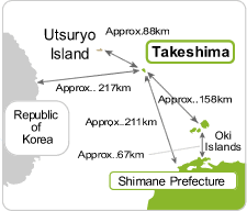 竹島周辺地図（英語）