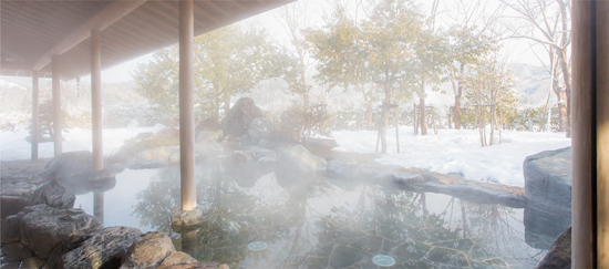 玉峰山荘の露天風呂の写真