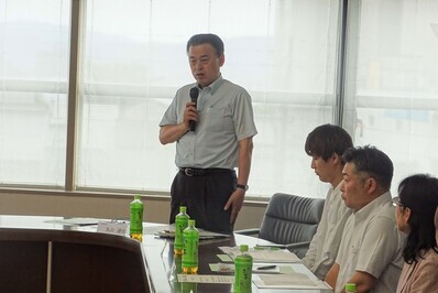 贈呈式での知事あいさつ
