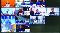 H28原子力防災訓練での国と県・市間のテレビ会議の様子の写真