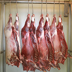 冷蔵庫に保管されているおおち山くじら肉の写真