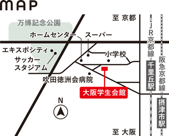 大阪学生会館の地図