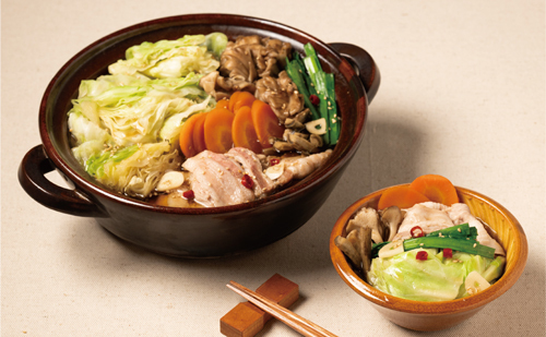 たっぷりキャベツと豚肉鍋の写真