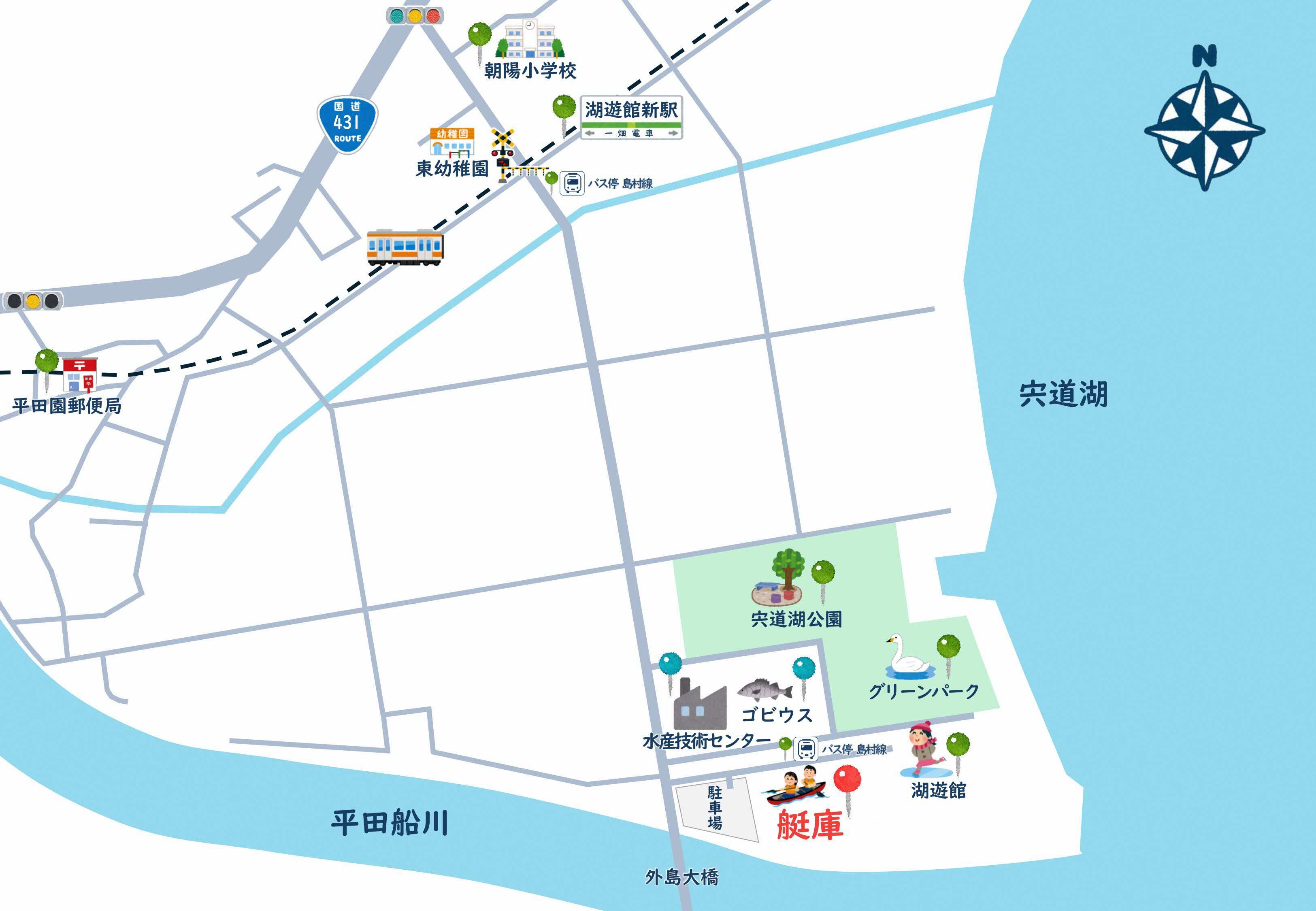 艇庫地図