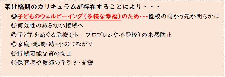 架け橋カリキュラムの意義