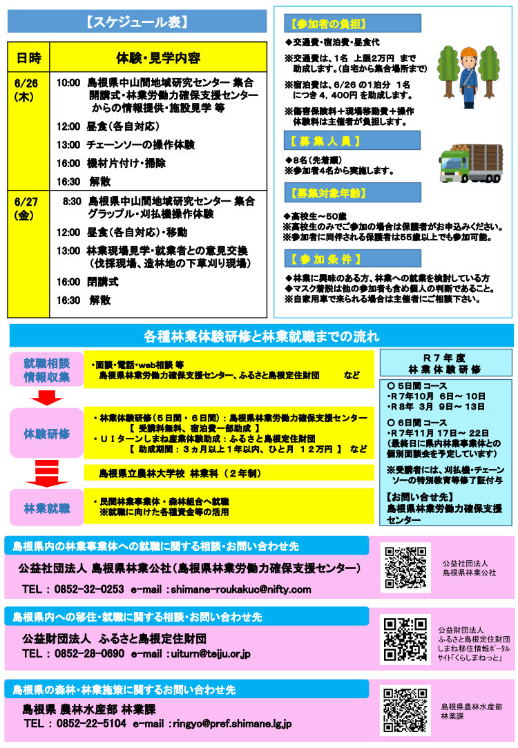 林業体験第一回チラシ裏