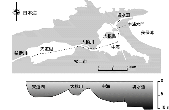 宍道湖中海の地図
