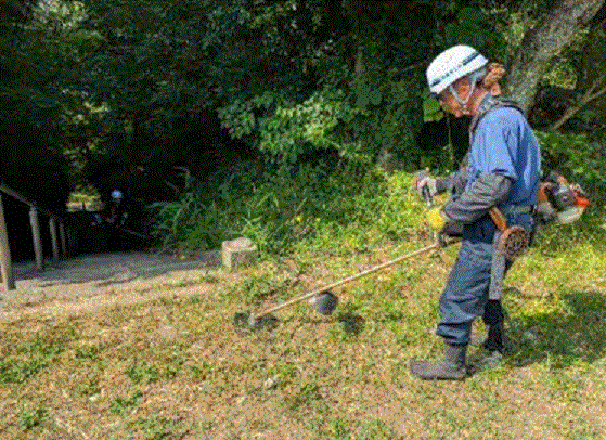 公園の刈払いの様子