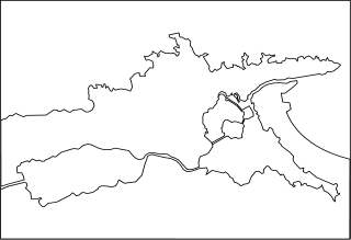 宍道湖・中海の白地図