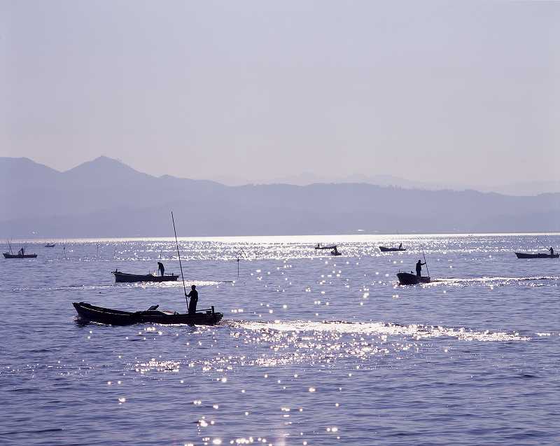 シジミ漁の風景