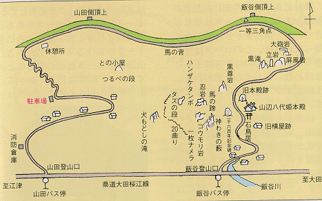 大江高山自然観察道の案内図