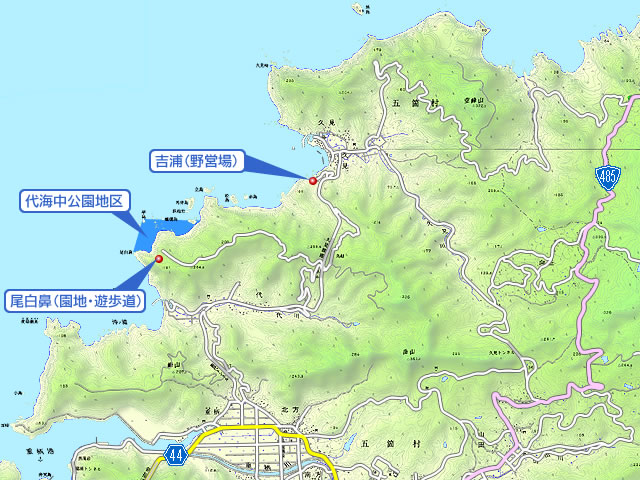 旧五箇村エリア地図