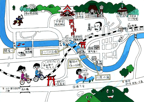 図（津和野町中心部マップ）