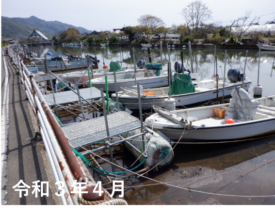 令和３年４月の流下橋と馬渡橋の中間地点から上流方向写真