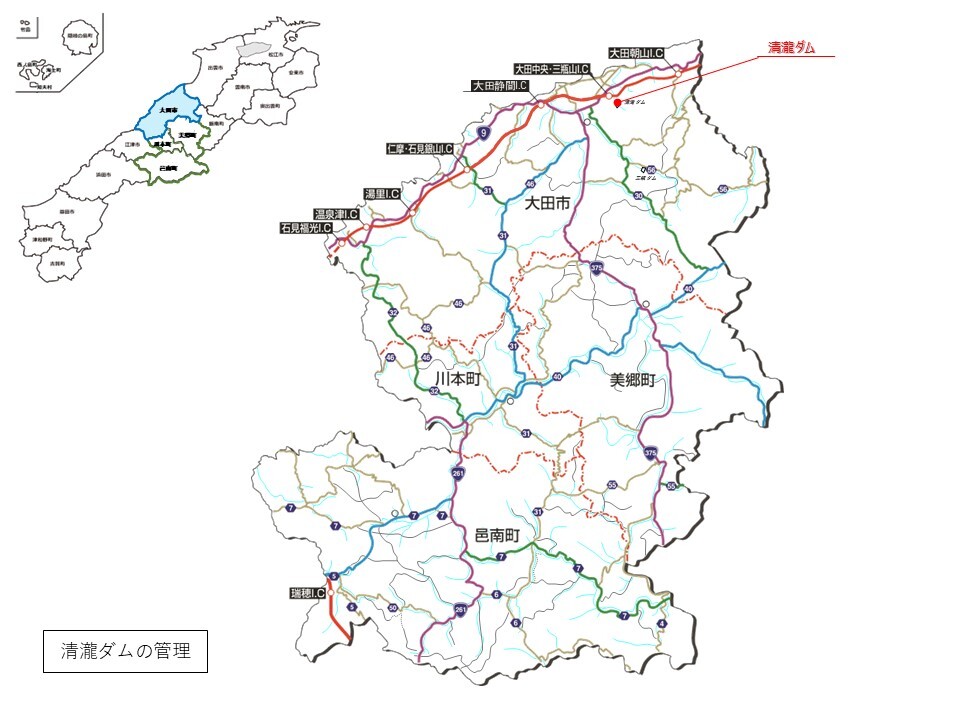 清瀧ダムの位置図