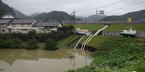 平成30年7月豪雨時の小谷川トンネル放水路