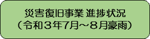 災害復旧事業進捗状況（令和３年７月～８月豪雨）