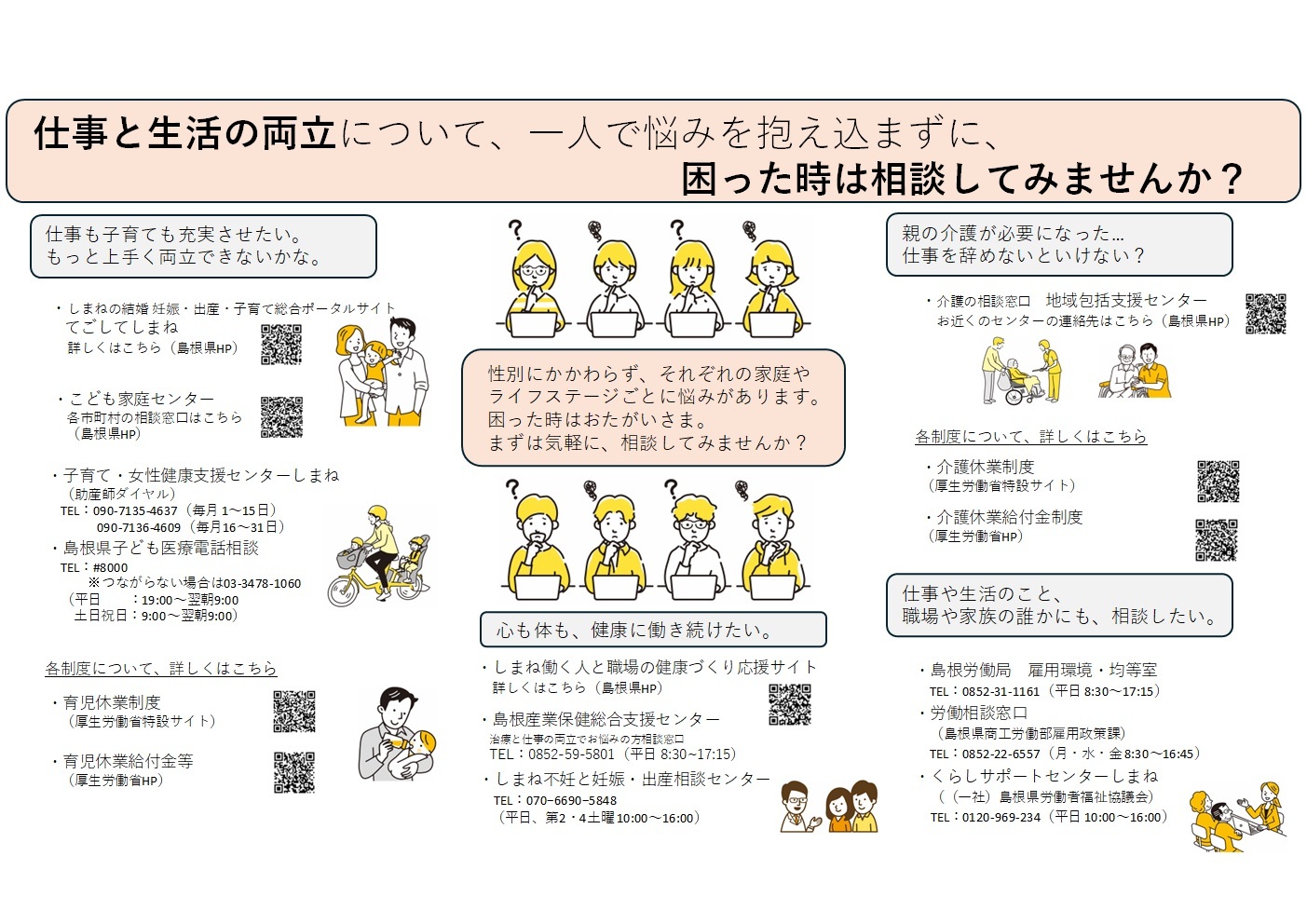 仕事と生活の両立についての相談窓口一覧