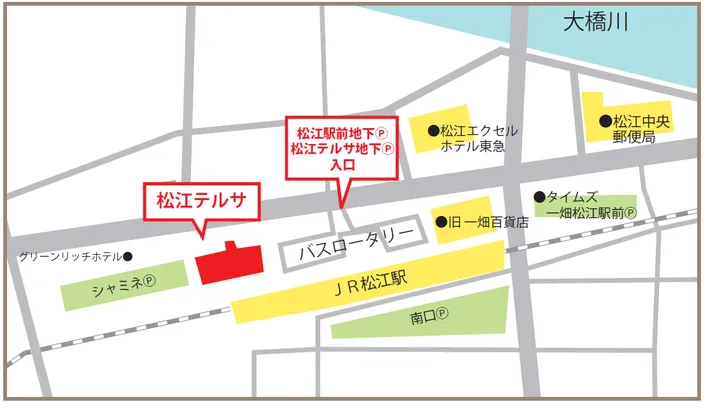 松江テルサ位置図