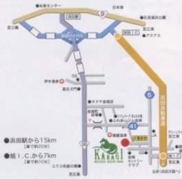 かなぎウエスタンライディングパークの地図