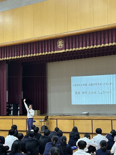 出雲高等学校でのネット安全教室の様子