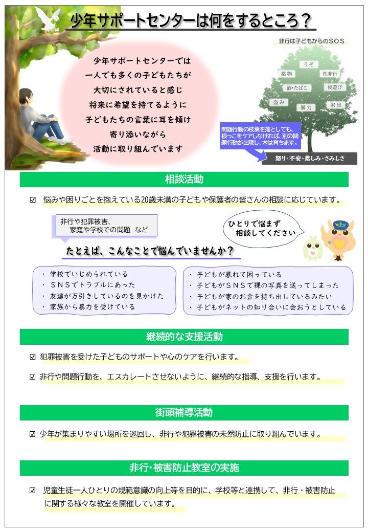 少年サポートセンターの紹介ちらし