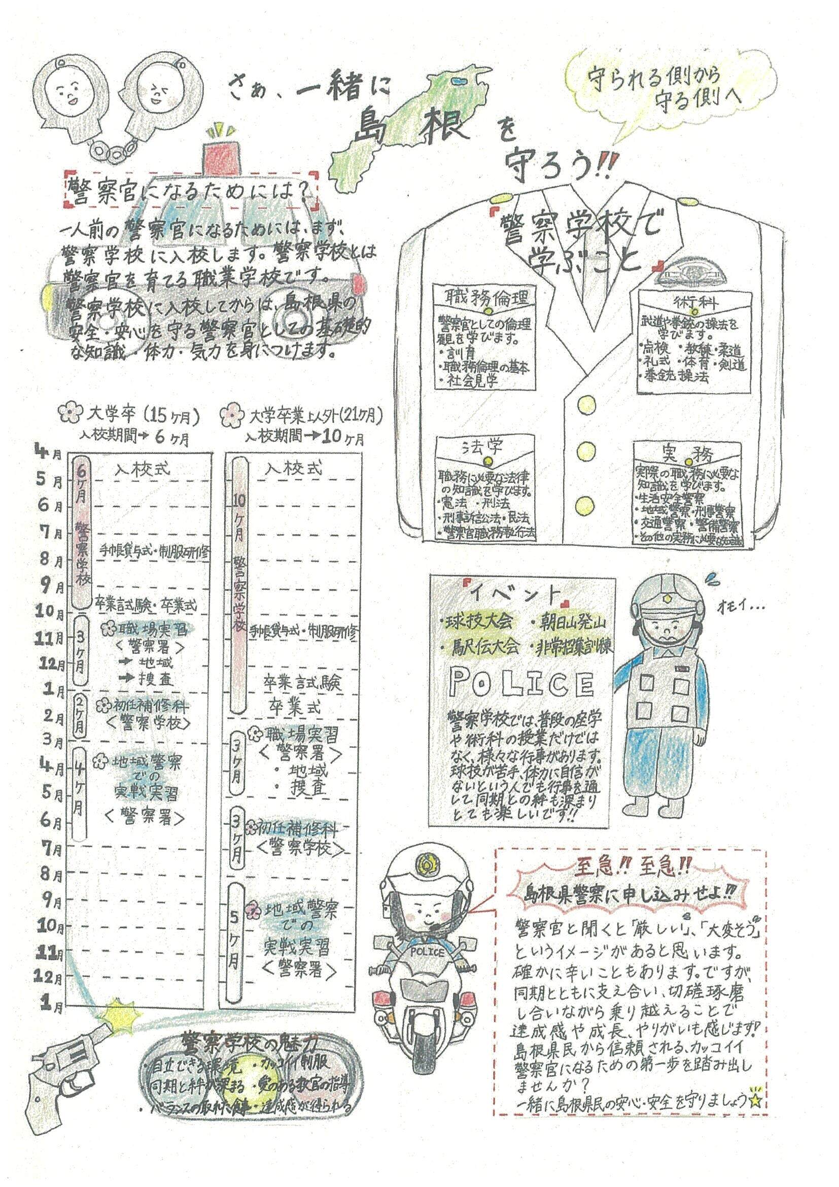 警察学校の１年間のスケジュールや授業＆イベント