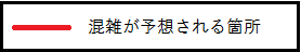 混雑が予想される箇所